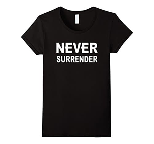 Womens NEVER SURRENDER TSHIRT Medium Black