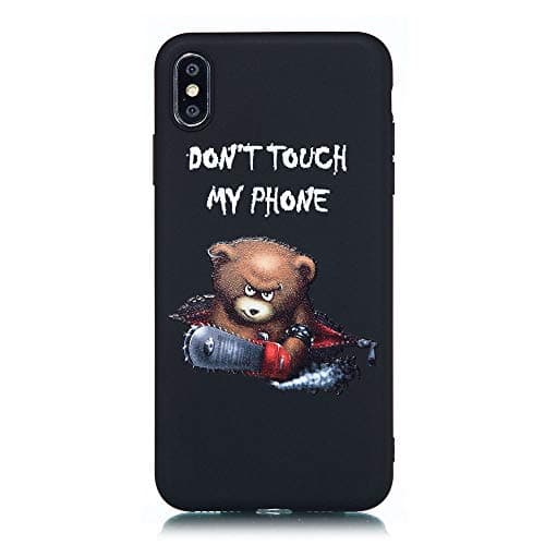 iPhone Xs Max Case,Shockproof Anti-Fall Comics Foldable Soft TPU Protection Cover Case for Apple iPhone Xs Max,Bear