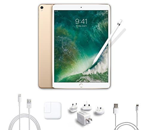 2017 New IPad Pro Bundle (4 Items): Apple 10.5 inch iPad Pro with Wi-Fi 256 GB Gold, Apple Pencil, Mytrix USB Apple Lightning Cable and All-in-One Travel USB Charger