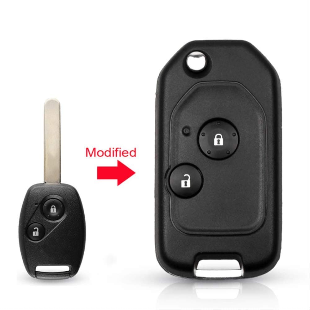 MYJHModified Remote 2/3/4 Button Flip Car Key Shell Case For Honda Accord Civic 2006-2011 Crv 2018 Pilot Fit With Rubber Pad Model 2