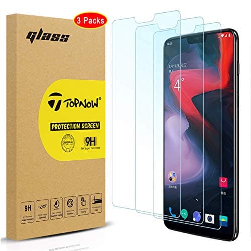 Topnow [3 Pack Compatible OnePlus 6 Screen Protector, 9H Hardness [Half Coverage] Tempered Glass Screen Protector Film for One Plus 6 - Clear