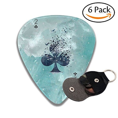 Playing Card Celluloid Guitar Picks 6 Pack Includes Thin, Medium &amp; Heavy Gauges