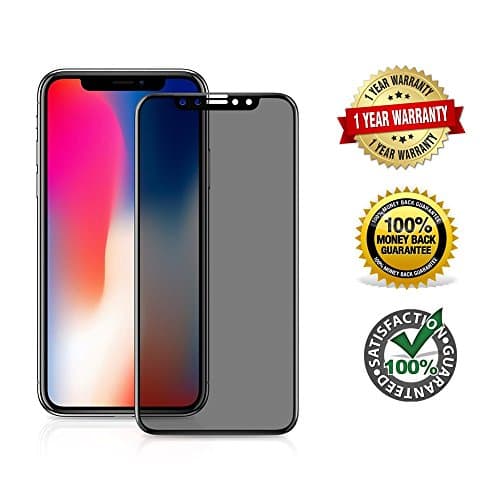 iPhone X Screen Protector, iPhone x 10 Privacy Screen Protector, iPhone X Anti-Spy Tempered Glass Screen Film [9H Hardness][3D Edge-to-Edge][ Case Friendly ][HD Retina Clarity] for iPhone X 10