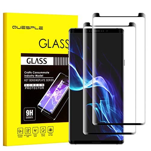 QUESPLE Galaxy Note 9 Glass Screen Protector, [2-Pack] Tempered Glass Screen Protector [9H Hardness][Anti-Scratch][Anti-Bubble] [High Definition] [Ultra Clear] for Samsung Galaxy Note 9