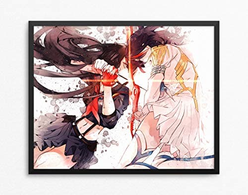 Kill la Kill Print, Kill la Kill Poster, Matoi Ryuuko and Kiryuuin Satsuki Print, Matoi Ryuuko Poster, Anime Print Watercolor N.002 (8 x 10 inch)