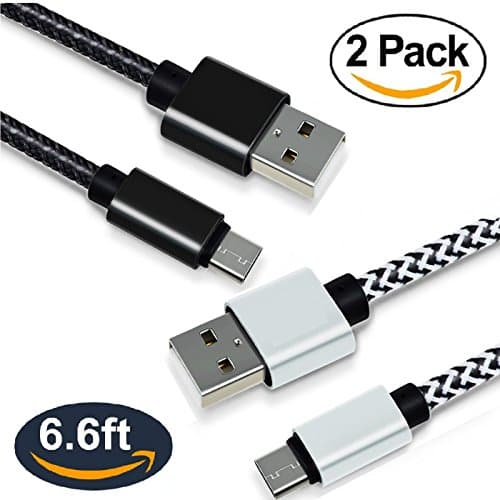 USB Type C Cable,[2PACK 6.6FT] Long Nylon Braided Fast Charger,CiCely USB to USB C Charging Cord for Samsung Galaxy S8,S8 Plus,LG G6 V20 G5,Google Pixel XL,Nexus 5x/6p,Nintendo Switch,MacBook Pro