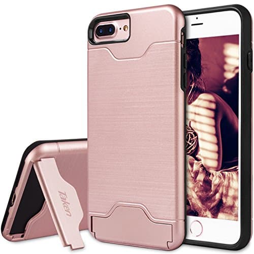 iPhone 8 Plus Case,iPhone 7 Plus Case, TAKEN DIRECT Slim Dual Layer Soft Silicone &amp; Hard Back Cover Bumper Protective Shock-Absorption &amp; Skid-proof Anti-Scratch Hybrid Case for Apple 5.5 in- Rose Gold