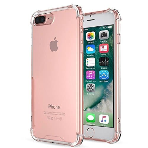 iPhone 7 Plus Case,iPhone 8 Plus Case, Casgen Crystal Clear Cover Case [Shock Absorption] with Transparent Hard Plastic Back Plate and Soft TPU Gel Bumper (Clear),