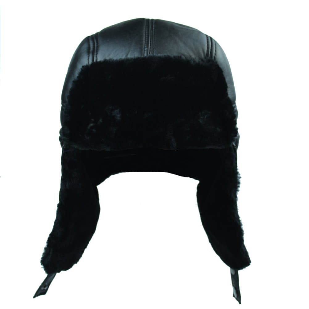 Trapper Trooper Leather Windproof Warm Ear Flaps Hat Caps