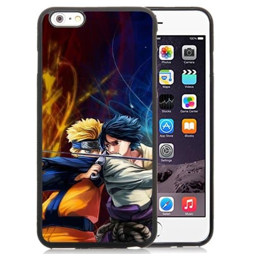 Protective Unique Stylish iPhone 6 Plus (5.5) Case Design with Naruto I Sasuke Guys Battle Sword Planet Element