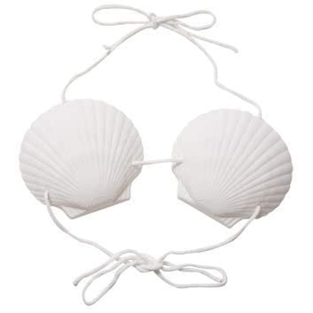 Plastic Luau Bikini Top (White Shells)