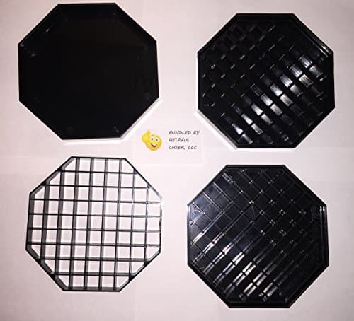 HC Plastic Beverage Drip Trays with Removable Grids, Octagonal Shape, 6 by 6-Inch - Set of 3