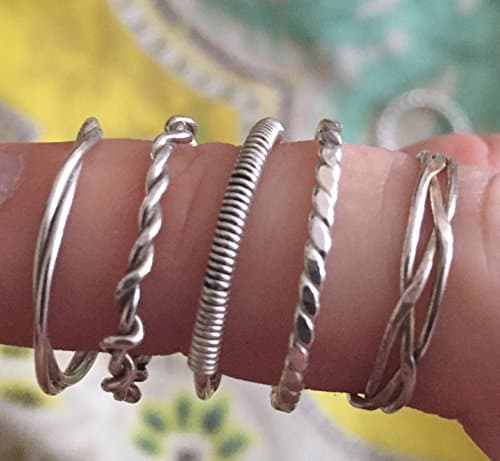 Sterling Silver Stacking Rings (5 rings) Stackable Ring Set - Only $48!!! ---US SIZE 9.5---
