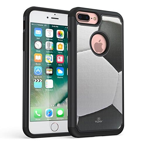 iPhone 7 Plus Case, iPhone 8 Plus Case, True Color Soccer Ball Sports Vaultek Case Printed on Heavy Duty Hybrid Dual Layer Protective Durable Shockproof Rugged Cover