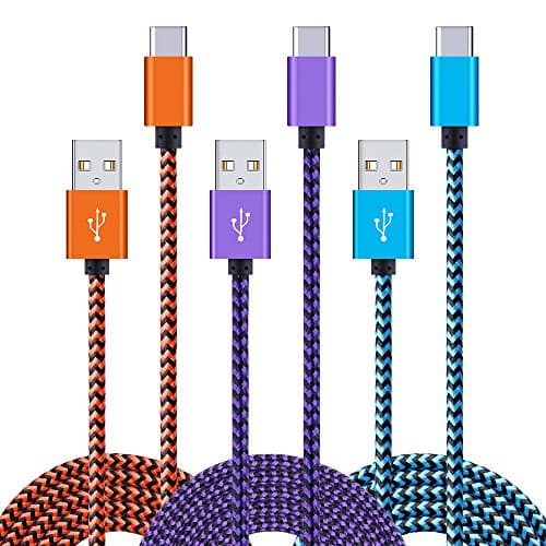 Embink USB Type C Cable, 3pcs 6Ft Type C to USB Fast Charging Cord Nylon Braided Cable for Samsung Note 8, Galaxy S8 Plus,Huawei Mate 9 P10,LG V30 G6,G5