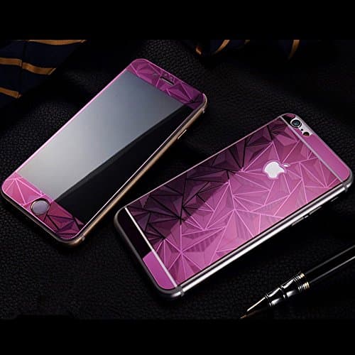 Cool Idea Iphone 6 Plus 3d Diamond Screen Protector,front &amp; Back Colored Tempered Glass Screen Protector for Iphone6 5.5inch (Red)
