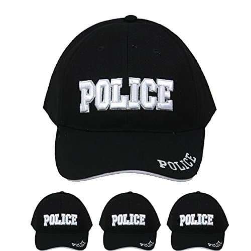 Plain Baseball Cap Blank Hat Solid Color Velcro Adjustable (POLICE)