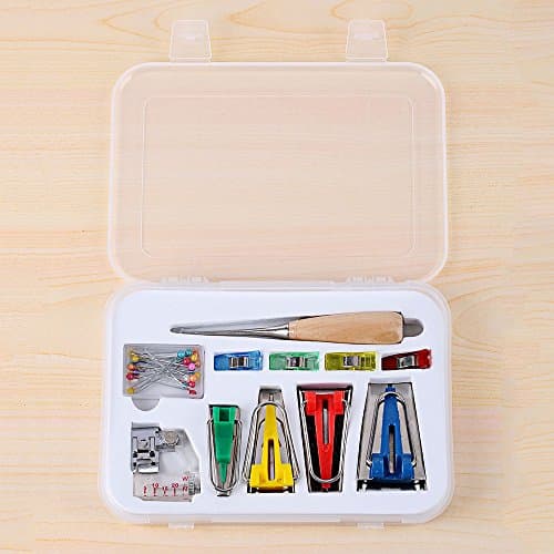 DGCUS 4 Pack Bias Tape Maker Tip Kit Tool for Sewing &amp; Quilting + AWL