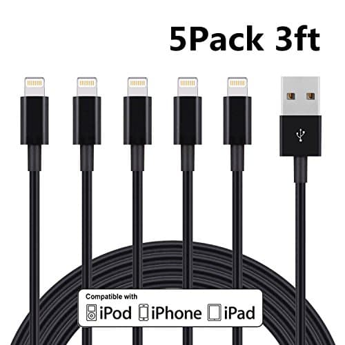 Cablex 5Pack 3FT Lightning Cable iPhone Charging Cord