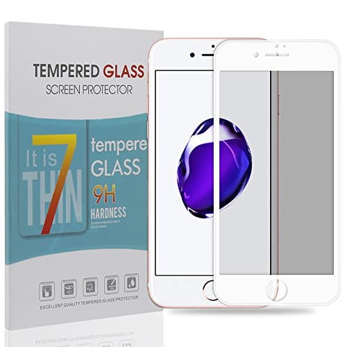 iPhone 7 Plus Privacy Tempered Glass Screen Protector 3D Full Coverage Premium Quality Tempered Glass Fully Support 3D Touch Retail Packaging-White for 5.5 Inch Version by Paraponera