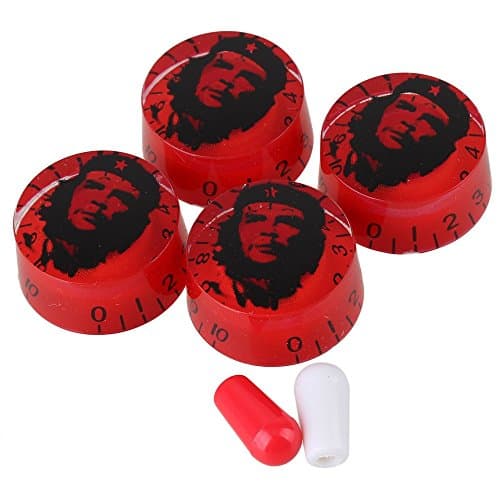 Yibuy Red Polypropylene Speed Control Knobs with Black Person Head Set of 4