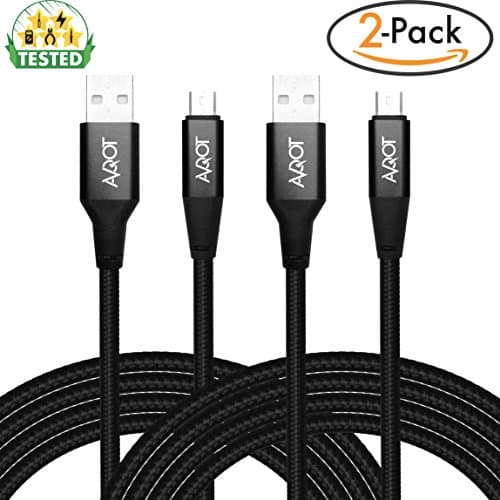 AVQOT Micro USB Cable Android Charging [2-Pack 4ft] QC 3.0 Compatible, Super-Durable, Fast Charge [2.4 A] High Speed…
