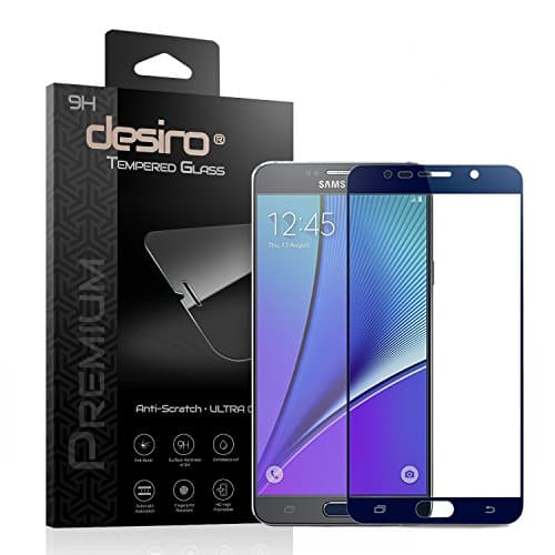 Galaxy Note 5 Screen Protector, Desiro® [Full Screen Blue] Premium Tempered Glass Screen Protector Scratch Resistant HD High Definition Clear Bubble Free Easy Installation