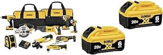 DEWALT 20V (DCK940D2) Max Cordless Drill Combo Kit, 9-Tool & (DCB206-2) 20V MAX Battery, Premium 6.0Ah Double Pack