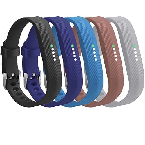 For Fitbit Flex 2 Bands, SKYLET Replacement Bands for Fitbit Flex 2 Bracelet Solid Color with Fastener Ring (No Tracker)(5 Pack)