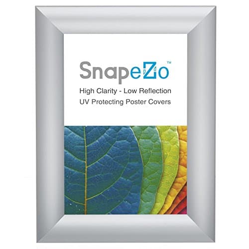 SnapeZo Silver A5 Poster Frame, 1" Profile, Front Loading Snap Display, Wall Mounted, Professional Series