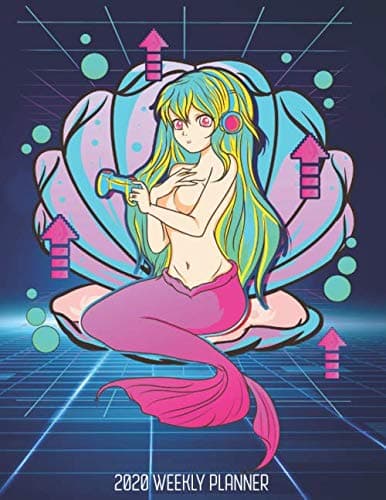 2020 Anime Weekly Planner dated with to do notes: Dated calendar with to do list Manga Mermaid Gamer theme