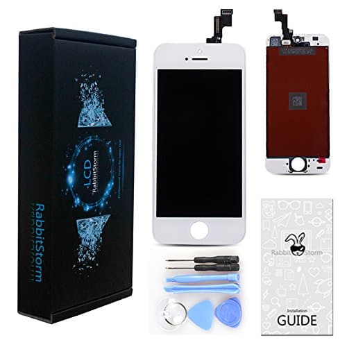 Rabbitstorm Touch Screen LCD Display Digitizer Assembly Replacement for iPhone 5s (White)