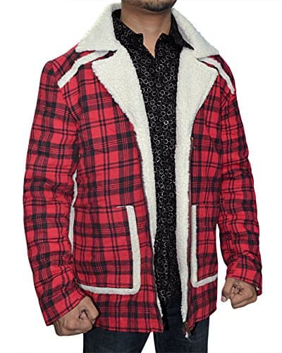 Deadpool Ryan Reynolds Red Flannel Shearling Jacket (Small)
