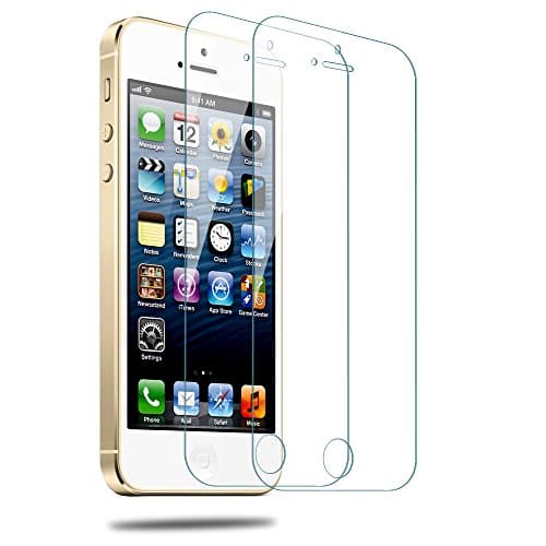 iPhone 5S Screen Protector,Utmury Tempered Glass Screen Protector,Screen Protector Tempered Glass Screen Display Film for iPhone SE/5/5S/5C(Pack of 2)