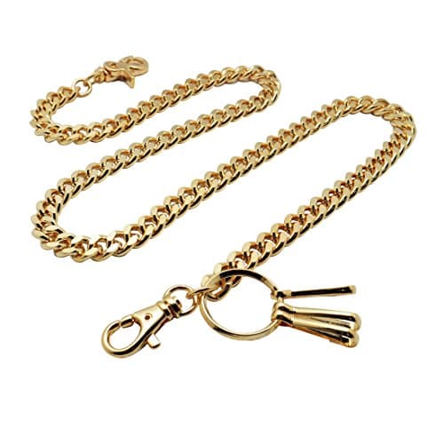 Basic Curb Cuban Link wallet chain Swivel Trigger snap Biker Punk Key chain