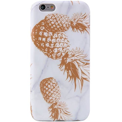 iPhone 6 Plus Case Marble and Pineapples, KINFUTON iPhone 6 Plus Phone Case, IMD TPU Anti Scratch Sleek Soft Case, Compatible with iPhone 6Plus/6sPlus 5.5" (Marble and Pineapple-K39)