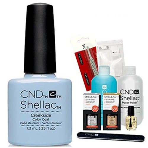 CND Shellac Starter Kit - 1 Colour Starter Kit & Essentials - From The Flora & Fauna Collection (6 Colours To Choose From) (Creekside)