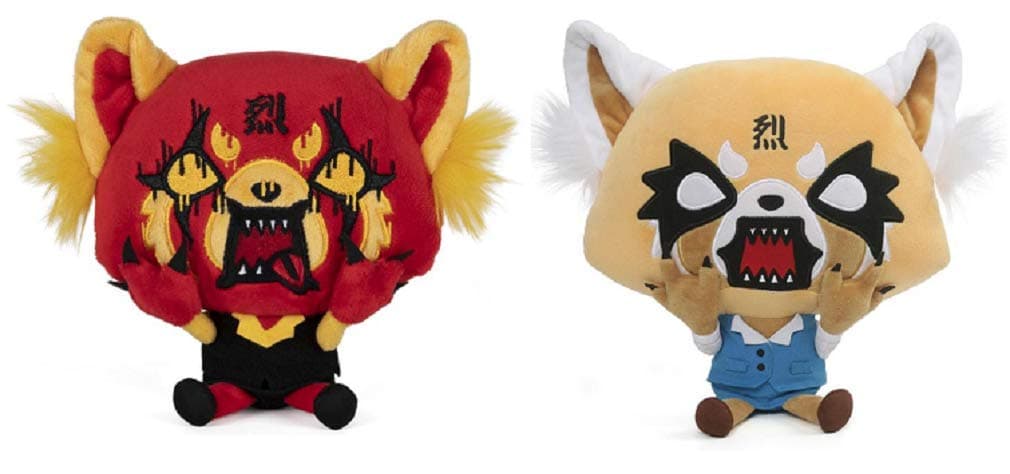 DHE 2 Piece Aggretsuko Rage 7-Inch Plush Bundle Including Red Rage and Regular Rage