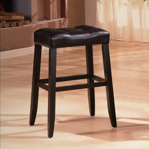 2 Black 29" Saddle Stools (Barstool Bar Stool)