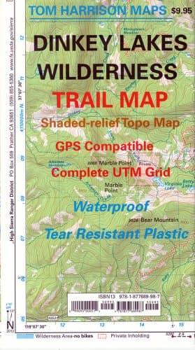 Dinkey Lakes Wilderness Trail Map