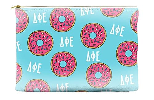 Delta Phi Epsilon Donut Pattern Blue Cosmetic Accessory Pouch Bag for Makeup Jewelry & other Essentials