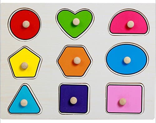 WELLSKEY Wooden Peg Puzzles (Forms)