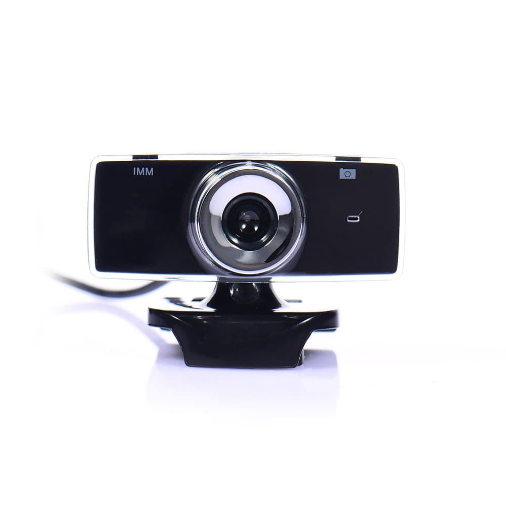 HD Webcam Computer Mini Camera Clip-on USB 2.0 Free Drive with Built-in Sound Absorption Microphone for Computer PC Laptop Notebook Smart TV Camera Plug and Play Black