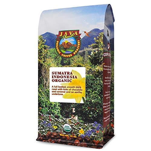 Java Planet - Sumatra Indonesian USDA Organic Coffee Beans, Dark Roasted, Fair Trade, Arabica Gourmet Specialty Grade A - 14oz bag