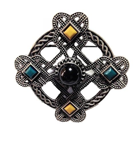 Pewter Celtic Multi-Cabochon Brooch