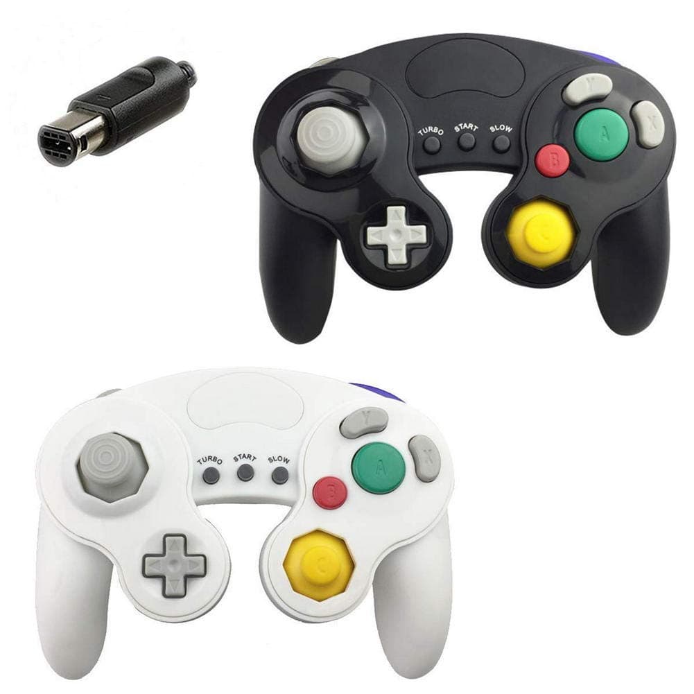 JBER Gamecube Controller Compatible with Nintendo Switch/Wii U/Wii/PC 2 Pack Classic Wired Gamecube Controller for Switch PC Wii u with Turbo Function (Black and White) (1 Pack #3, White)