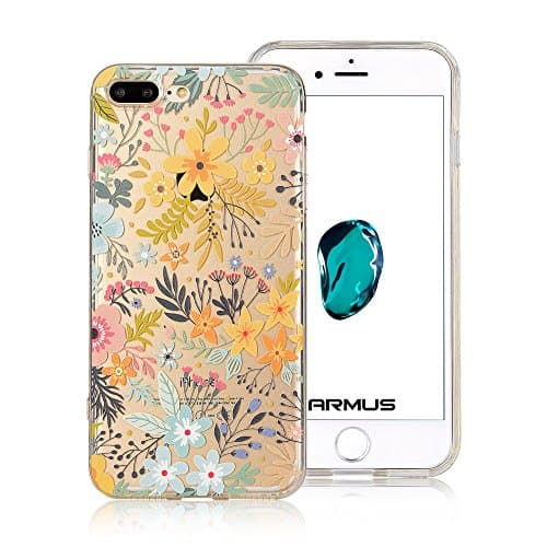 iPhone 7 Plus Case [Floral Pattern] ARMUS Premium Quality 3D UV Print Soft Flexible TPU Transparent Skin Scratch-Proof Protective Case for 5.5 inches iPhone 7 Plus (Floral 7+)