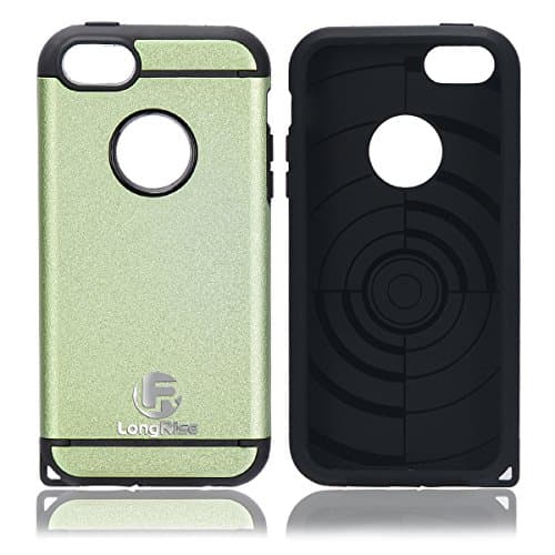 iPhone SE Case, LongRise® Dual Layer Scratch Proof iPhone 5 5S SE Heavy Duty Armor Case (Green)