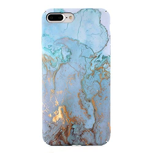 iPhone 7 Plus/iphone 8 plus Hard PC Case Heavy Duty Bumper Slim Skin Cover for iPhone 7 plus 5.5-inch Anti-Scratch Marble (blue)