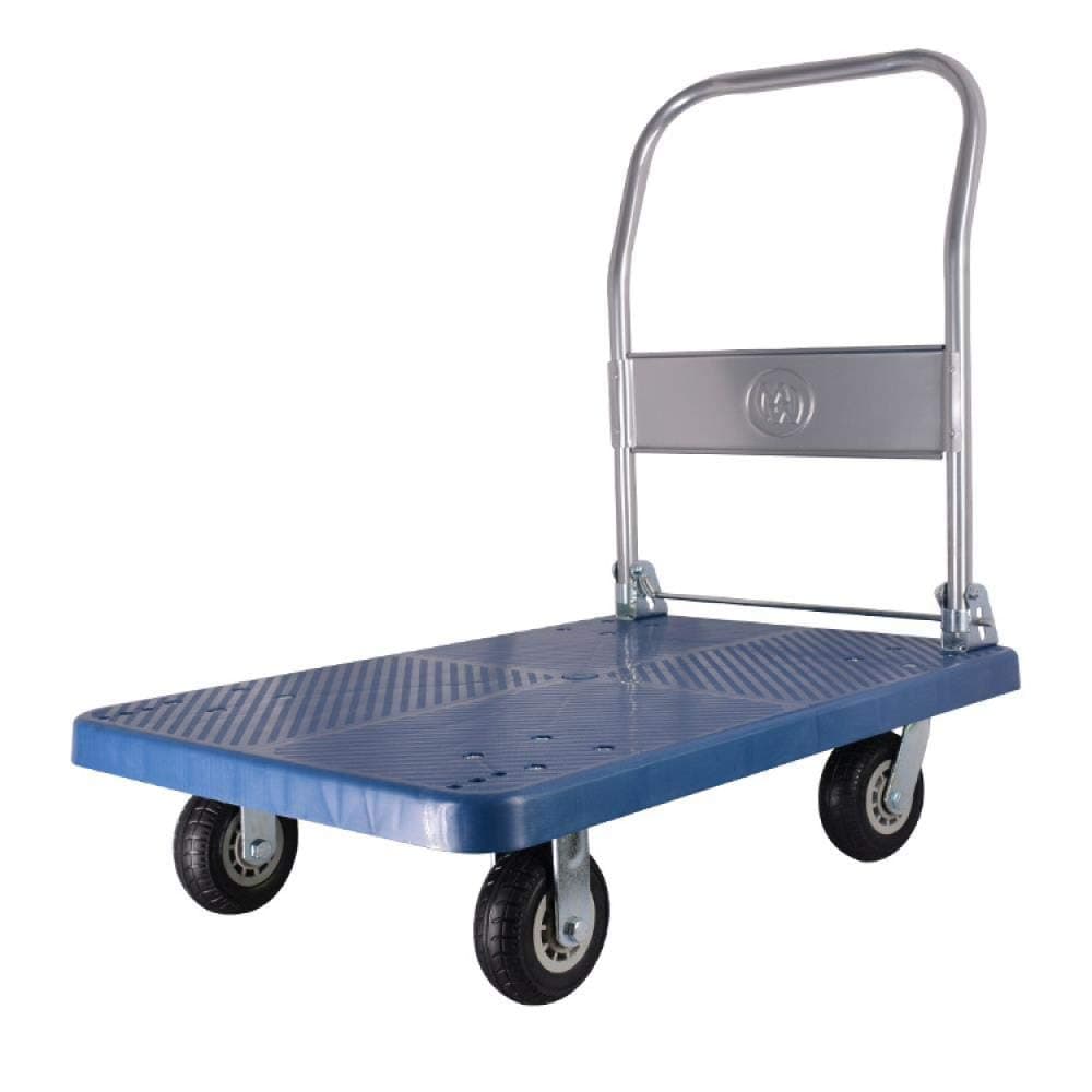 Folding Trolley Tool cart Silent Flatbed Trailer Pulling Cargo Four-Wheeled cart Load 300 kg, 9060cm